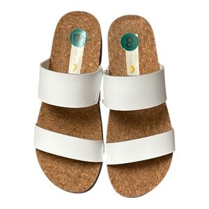 C&C California White Cork Sandals Minimalist Slip-On Comfort Size 8 NWT